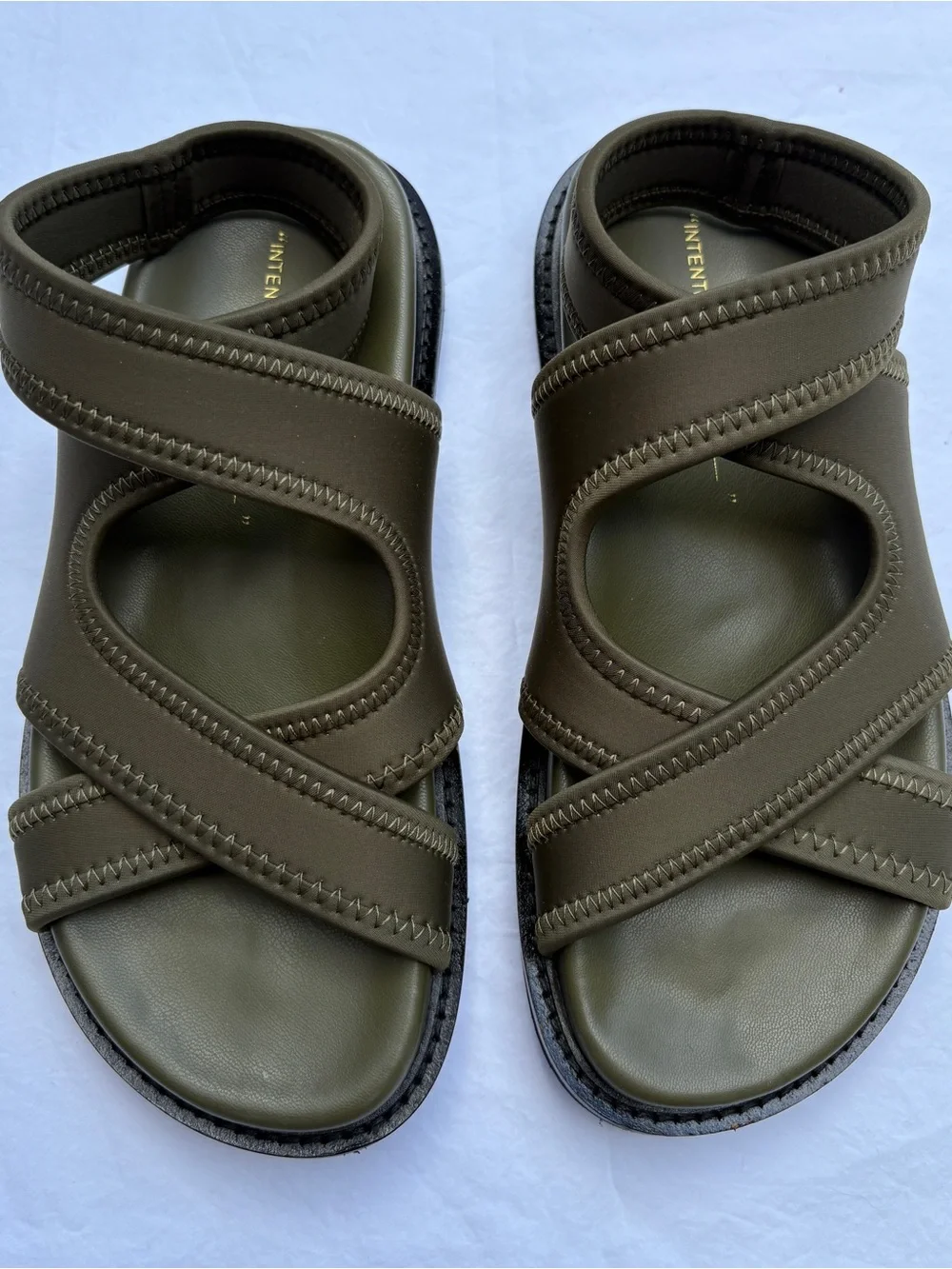Anthropologie Intentionally Blank Women’s Maggy Neoprene Sandals Olive Green 6